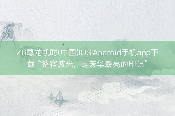Z6尊龙凯时(中国)IOS|Android手机app下载 “整宿波光，是芳华最亮的印记”