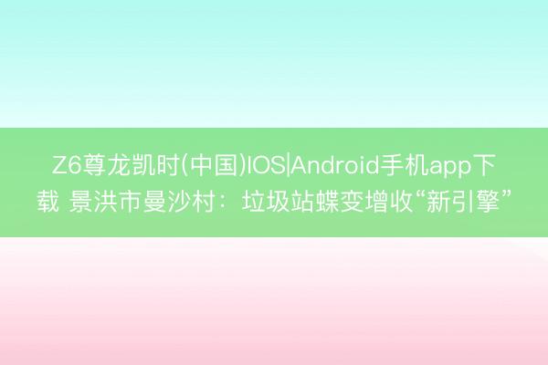 Z6尊龙凯时(中国)IOS|Android手机app下载 景洪市曼沙村：垃圾站蝶变增收“新引擎”