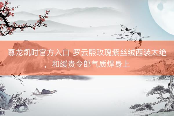 尊龙凯时官方入口 罗云熙玫瑰紫丝绒西装太绝，和缓贵令郎气质焊身上