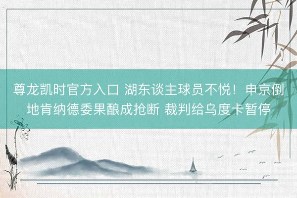 尊龙凯时官方入口 湖东谈主球员不悦！申京倒地肯纳德委果酿成抢断 裁判给乌度卡暂停