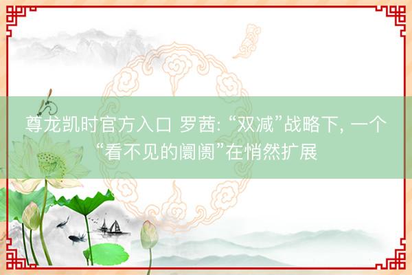 尊龙凯时官方入口 罗茜: “双减”战略下， 一个“看不见的阛阓”在悄然扩展