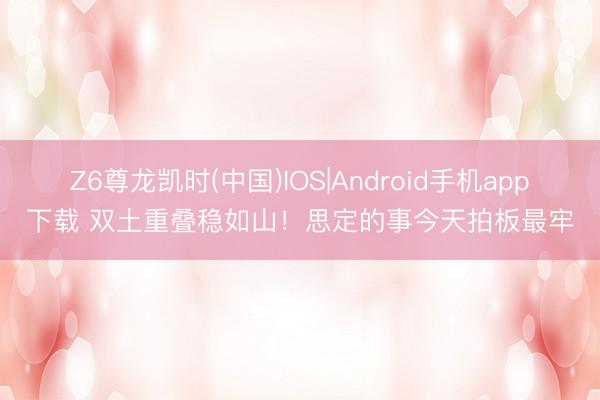 Z6尊龙凯时(中国)IOS|Android手机app下载 双土重叠稳如山！思定的事今天拍板最牢