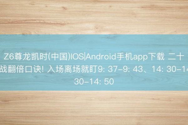 Z6尊龙凯时(中国)IOS|Android手机app下载 二十年实战翻倍口诀! 入场离场就盯9: 37-9: 43、14: 30-14: 50