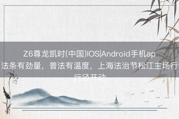 Z6尊龙凯时(中国)IOS|Android手机app下载 法条有劲量，普法有温度，上海法治节松江主场行径开动