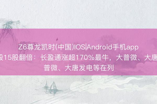 Z6尊龙凯时(中国)IOS|Android手机app下载 5月A股15股翻倍：长盈通涨超170%最牛，大普微、大唐发电等在列