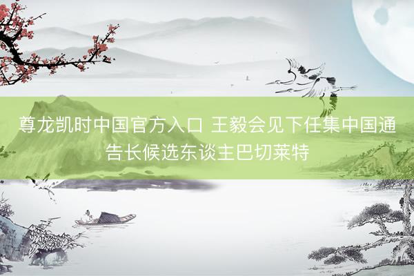尊龙凯时中国官方入口 王毅会见下任集中国通告长候选东谈主巴切莱特