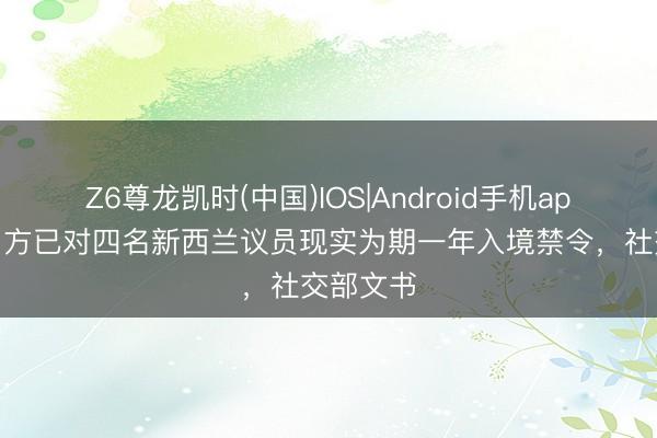 Z6尊龙凯时(中国)IOS|Android手机app下载 中方已对四名新西兰议员现实为期一年入境禁令，社交部文书