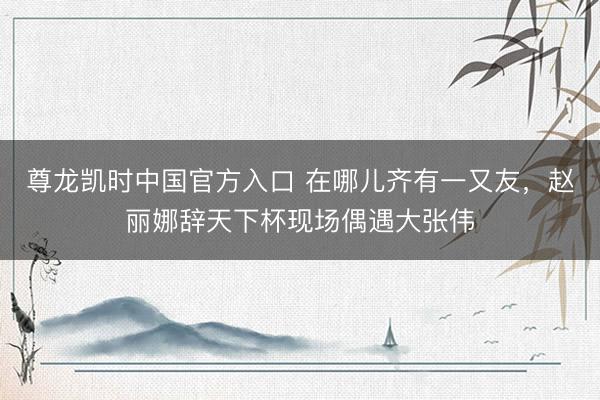尊龙凯时中国官方入口 在哪儿齐有一又友,赵丽娜辞天下杯现场偶遇大张伟