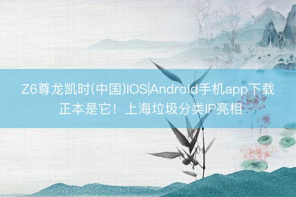 Z6尊龙凯时(中国)IOS|Android手机app下载 正本是它！上海垃圾分类IP亮相