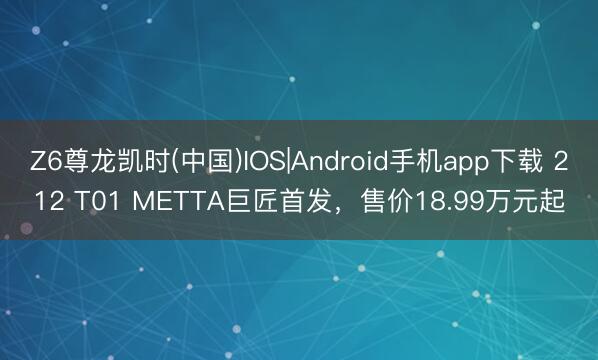 Z6尊龙凯时(中国)IOS|Android手机app下载 212 T01 METTA巨匠首发，售价18.99万元起