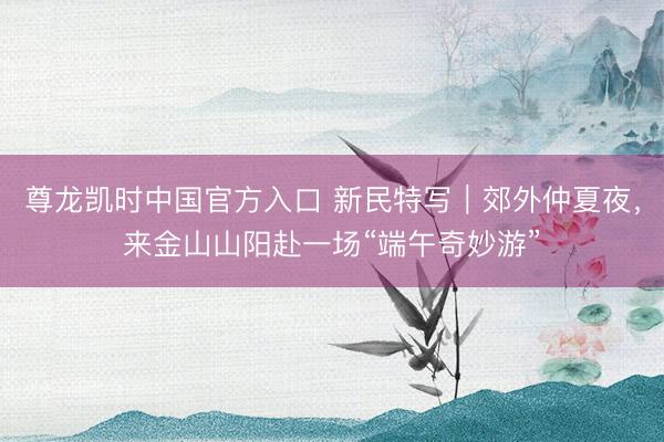 尊龙凯时中国官方入口 新民特写|郊外仲夏夜,来金山山阳赴一场“端午奇妙游”