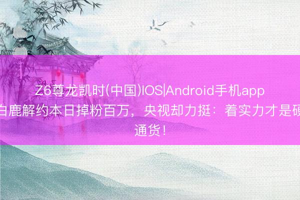 Z6尊龙凯时(中国)IOS|Android手机app下载 白鹿解约本日掉粉百万,央视却力挺:着实力才是硬通货!